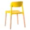 Fabulaxe Modern Plastic Dining Chair Open Back with Beech Wood Legs, Yellow, PK 4 QI004222.YL.4 - alternate 7